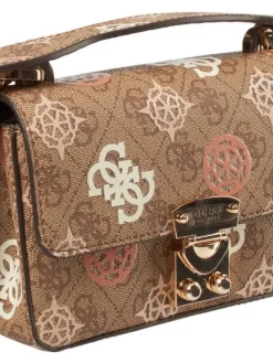 Guess Laukut Ja Kassit|laukku Lou Eliette Logo Mini Cvtbl X Flap Lou Latte Logo Multi
