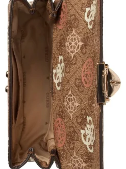 Guess Laukut Ja Kassit|laukku Lou Eliette Logo Mini Cvtbl X Flap Lou Latte Logo Multi