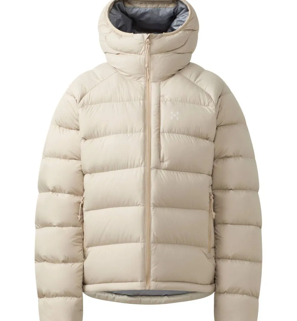 Haglu00f6fs Takit|Talvitakit|Haglöfs takki Rosson Down Hood W 5S9 Chalk Beige