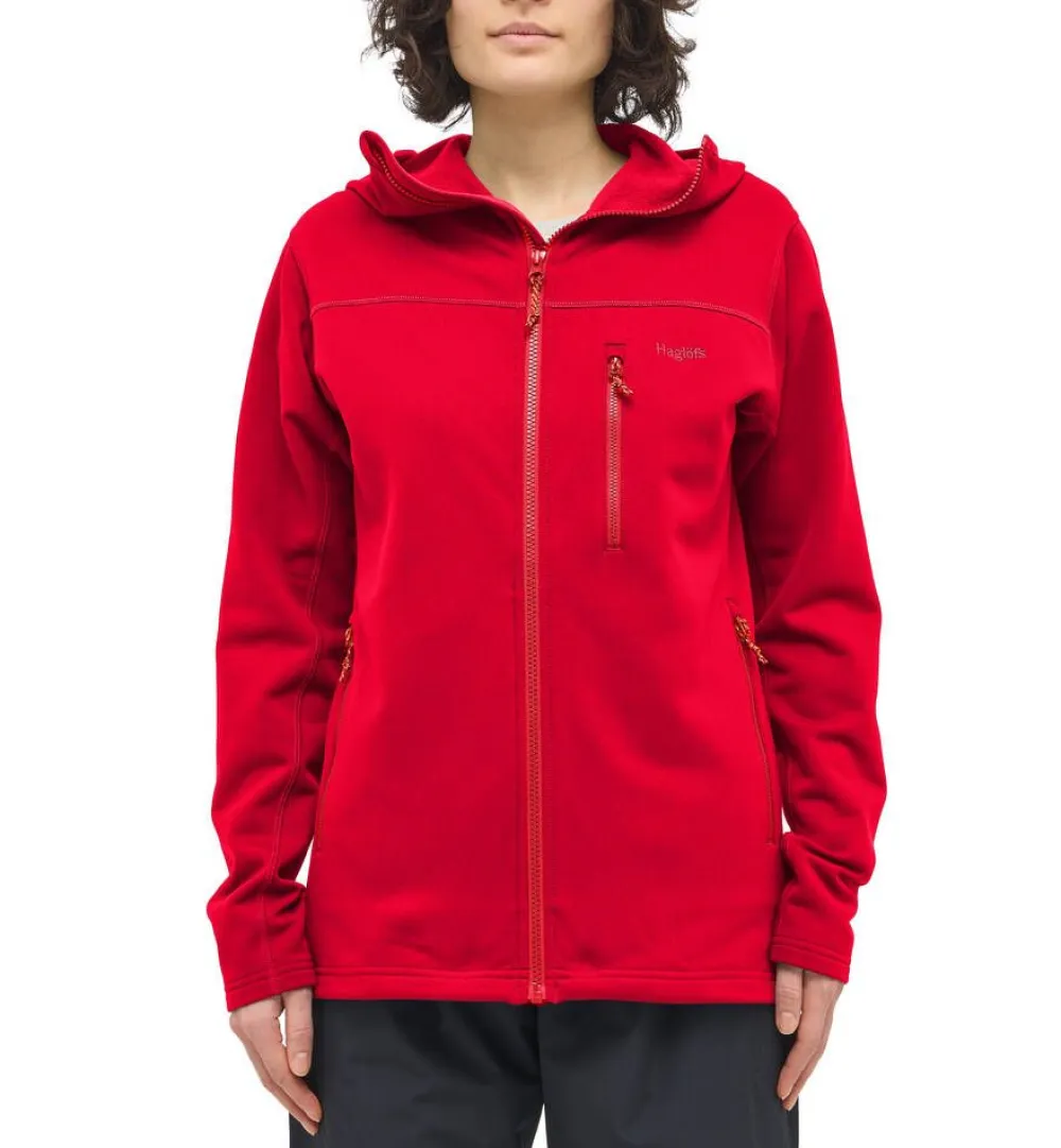 Haglu00f6fs Fleecet, Colleget Ja Hupparit|Haglöfs takki Rosson Mid Hood W 5RA Bright Red