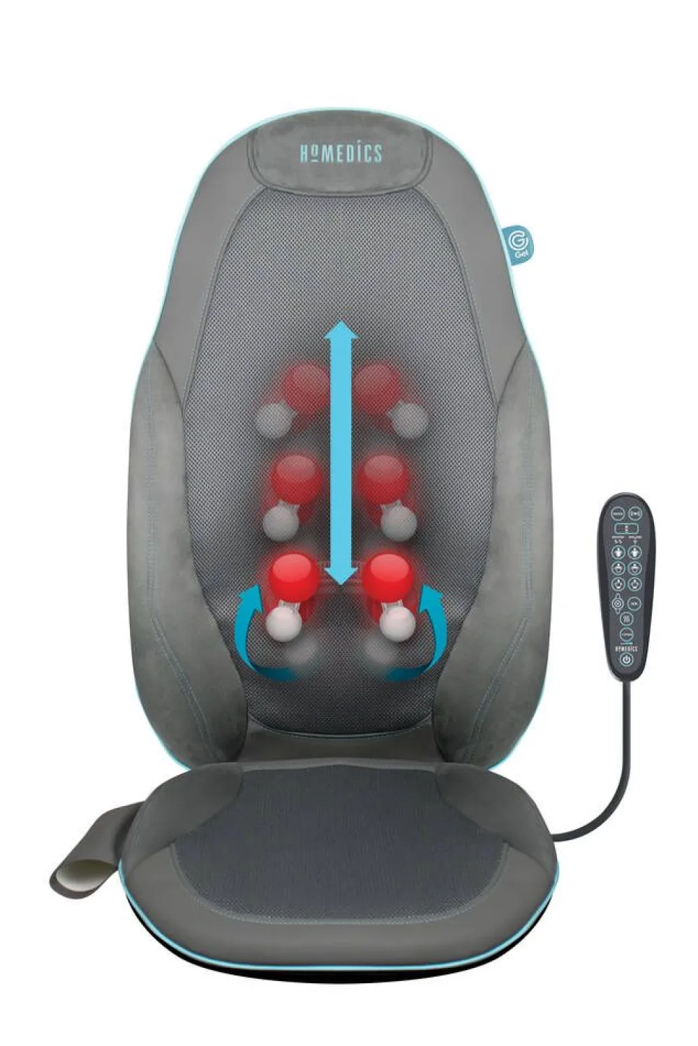 HoMedics Kauneus Ja Terveys|shiatsu hierontaistuin geeli harmaa SGM-1300H-EUX