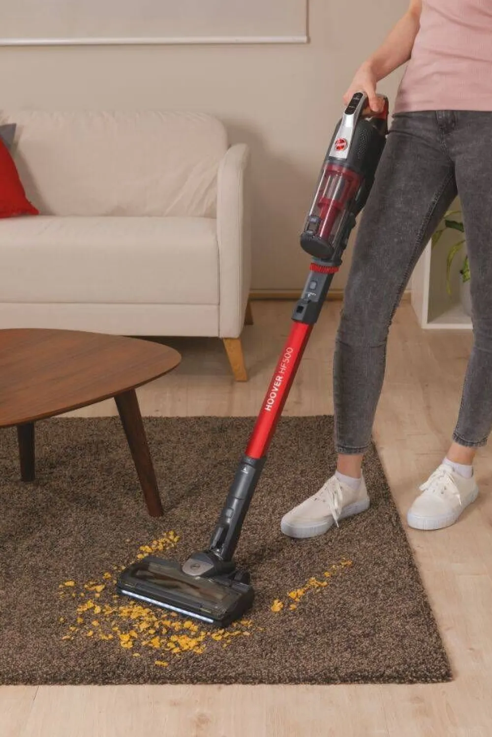 Hoover Silitys Ja Siivous|varsi-imuri Home HF522STH punainen