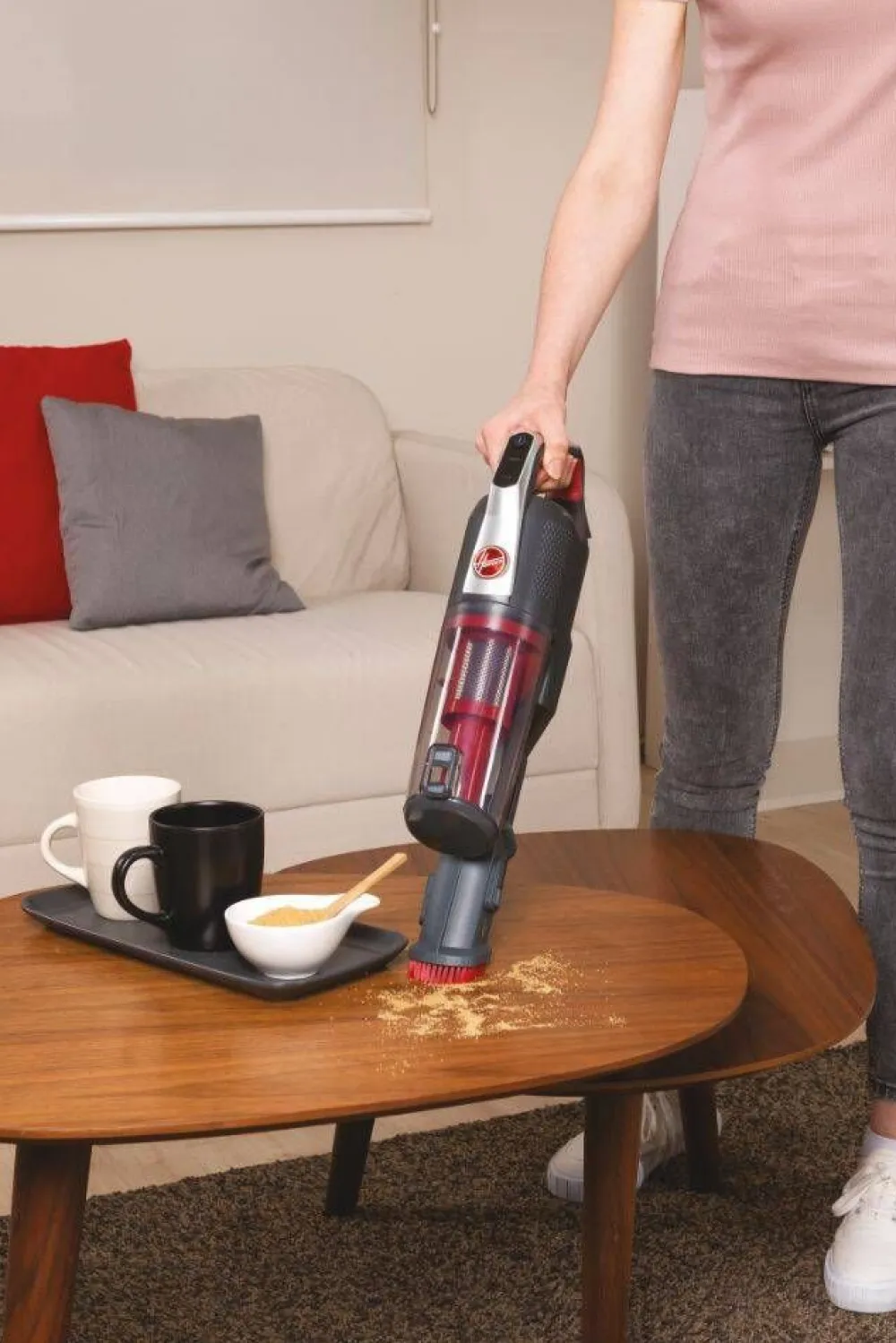 Hoover Silitys Ja Siivous|varsi-imuri Home HF522STH punainen