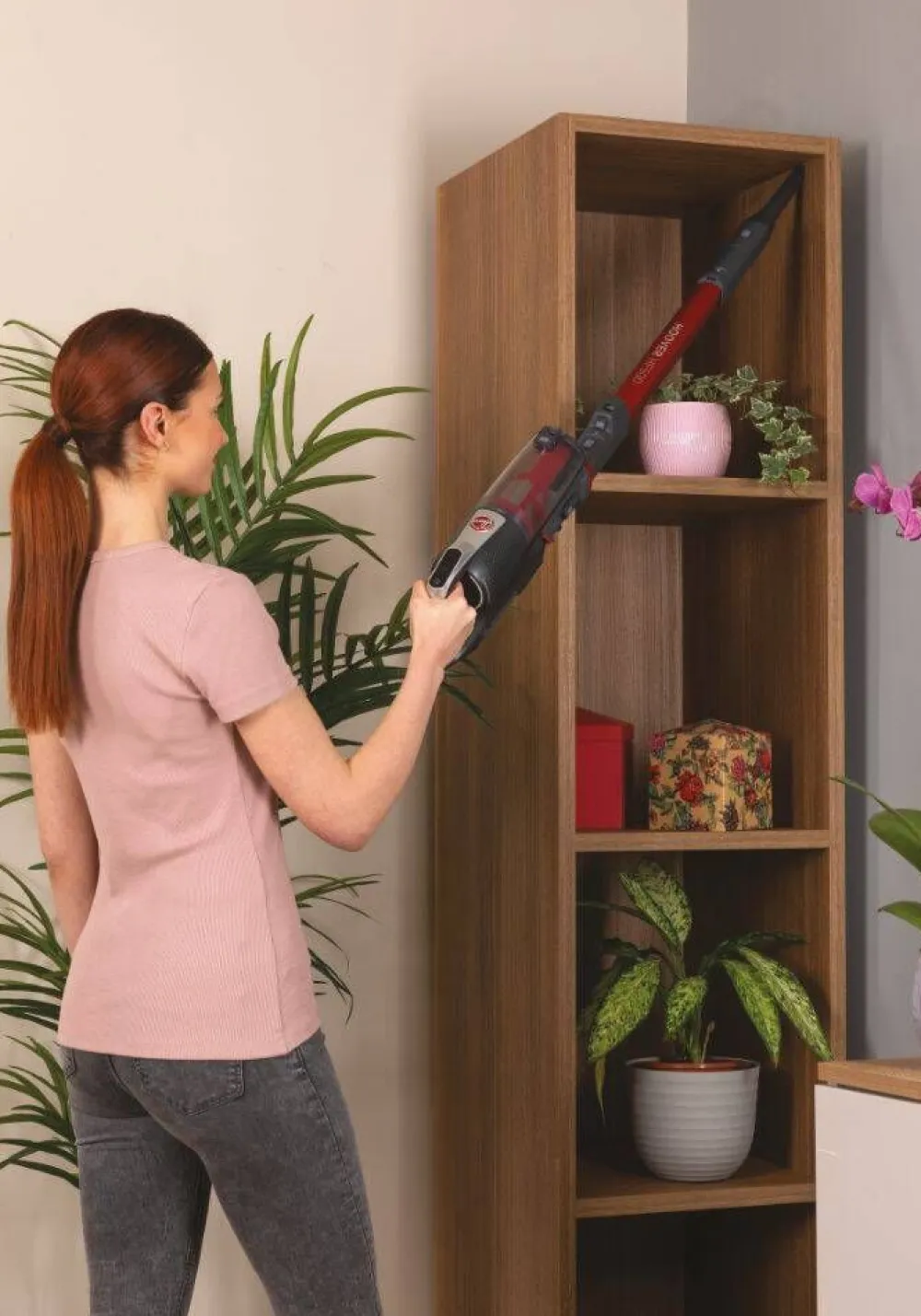Hoover Silitys Ja Siivous|varsi-imuri Home HF522STH punainen