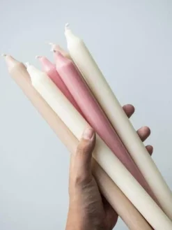 kruunukynttilä 29 cm rustiikki vaaleanpunainen>IB Laursen New