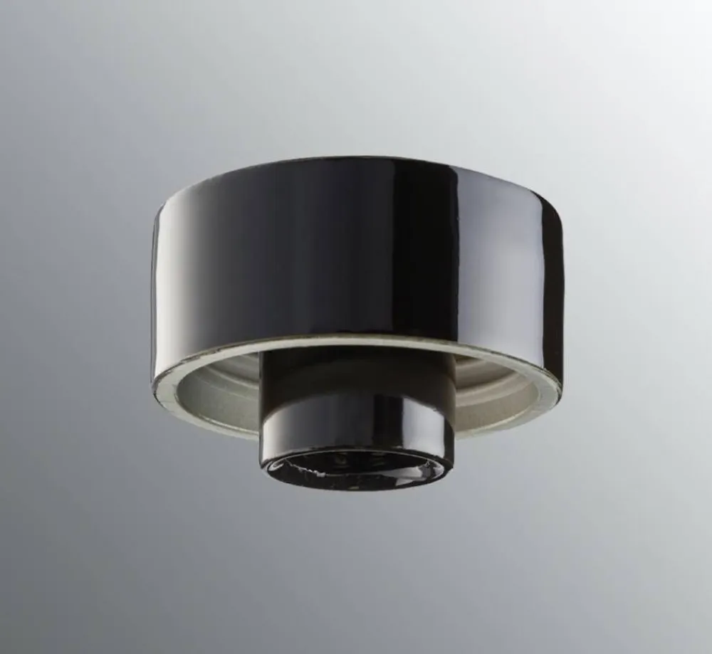 Ifu00f6 Electric Lamput Ja Valaisintarvikkeet|Ifö Electric posliinikanta suora, musta, kierre 84,5mm,