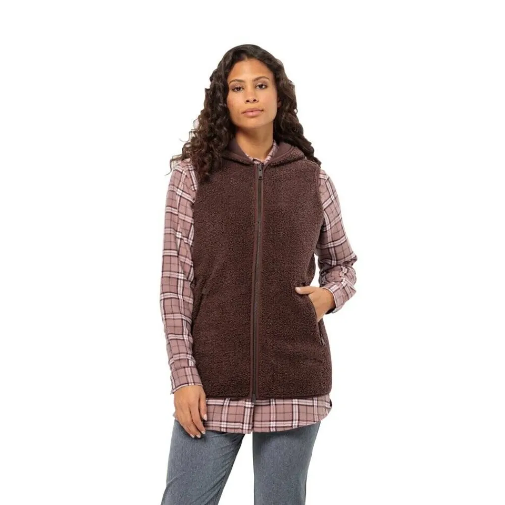 Jack Wolfskin Fleecet, Colleget Ja Hupparit|liivi High curl long vest w 2700 Boysenberry