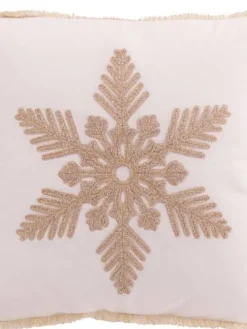 Sisustustekstiilit|Koristetyyny Snoflake 45x45 cm valkoinen/beige