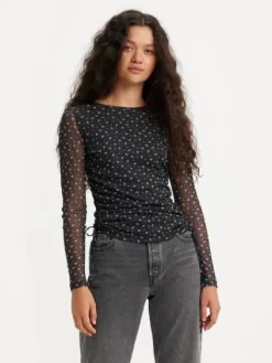 Levi's Puserot|pusero Jewel Mesh Top 0001 Dorothy floral caviar