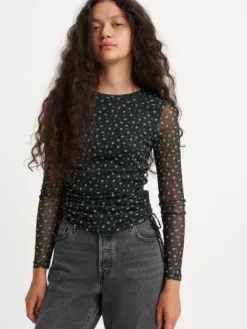 Levi's Puserot|pusero Jewel Mesh Top 0001 Dorothy floral caviar