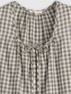 Levi's Topit|toppi Luella Sl Blouse 0001 Milo Plaid Egret
