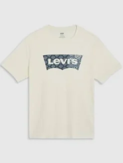 Levi's T-Paidat|t-paita Graphic Crewneck Tee 1811 Batwing Bandana Fill Three Egret