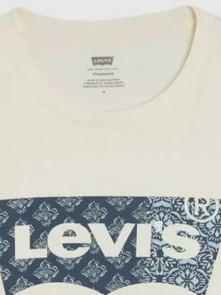 Levi's T-Paidat|t-paita Graphic Crewneck Tee 1811 Batwing Bandana Fill Three Egret