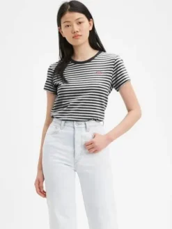 Levi's Trikoopaidat Ja Colleget|t-paita Perfect T-shirt 0087 Stripe caviar