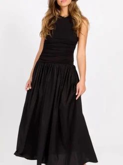 Little Mistress Vapaa-Ajan Mekot|mekko Black Cotton Maxi Musta