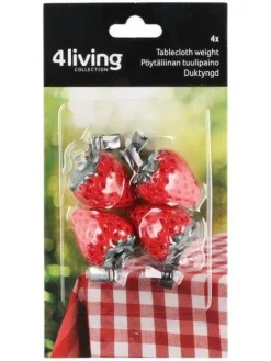 4Living Keittiötarvikkeet|pöytäliinan tuulipaino mansikka 4 kpl