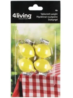 4Living Keittiötarvikkeet|pöytäliinan tuulipaino sitruuna 4 kpl