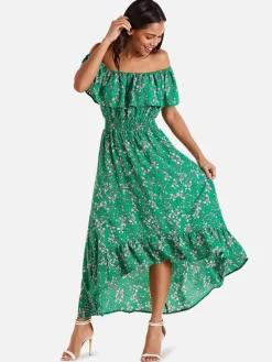 Mela London Vapaa-Ajan Mekot|mekko ML5981 maxi Vihreu00e4