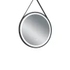 peili Finchen LED-valolla Ø60 cm musta nahk>Mirrors and More Discount