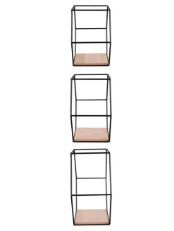 Mirrors and More Hyllyt Ja Telineet|Huonekalut|seinähylly Chiara musta/puu 3-pack