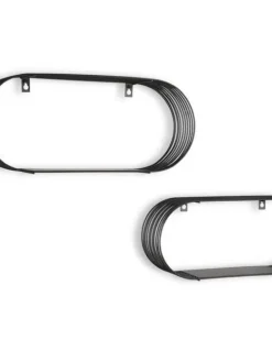 seinähyllysetti Joyce 2-pack musta>Mirrors and More Outlet