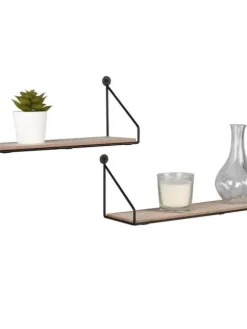Mirrors and More Hyllyt Ja Telineet|Huonekalut|seinähylly Dana musta/puu 2-pack