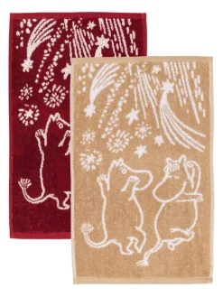 Moomin Kylpyhuone- Ja Saunatekstiilit|Kylpyhuone- Ja Saunatekstiilit|Arabia käsipyyhesetti 30x50 cm Juhlan Aika GOTS