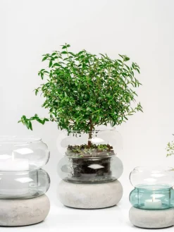 Rinkeli kynttilälyhty/maljakko harmaa 18,5 cm><noscript><img width=