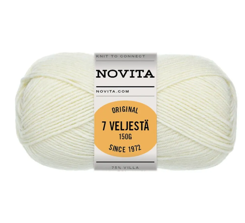 7 Veljestä lanka Original 150 g luonnonvalkoinen 010>Novita Online