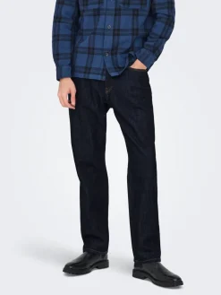 Only & Sons Farkut|farkut Onsedge Dark Blue Denim Rinse