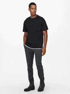 Only & Sons Housut|housut Onsmark Slim Check Black