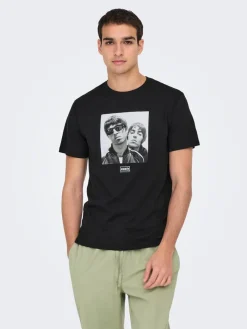 Only & Sons T-Paidat|t-paita Onsoasis Black Photo Print