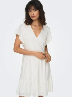 Only Vapaa-Ajan Mekot|mekko Onlsandra S/S V-neck Cloud dancer