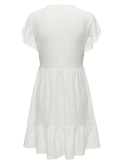 Only Vapaa-Ajan Mekot|mekko Onlsandra S/S V-neck Cloud dancer