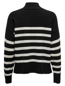 Only Neulepuserot|neule Onlbari L/S highneck Black cloud dancer