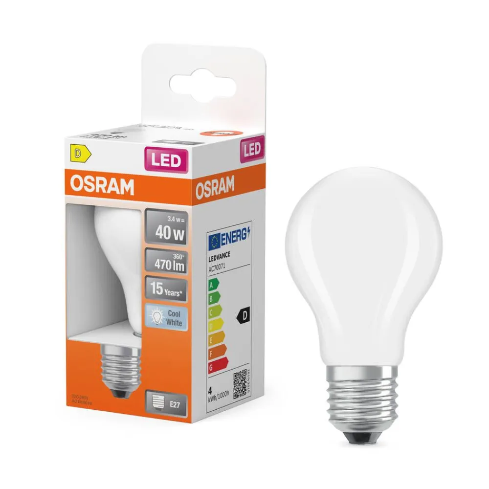 LED Star Classic A 40 Filament 3.4W 840 Frosted E27>Osram Online