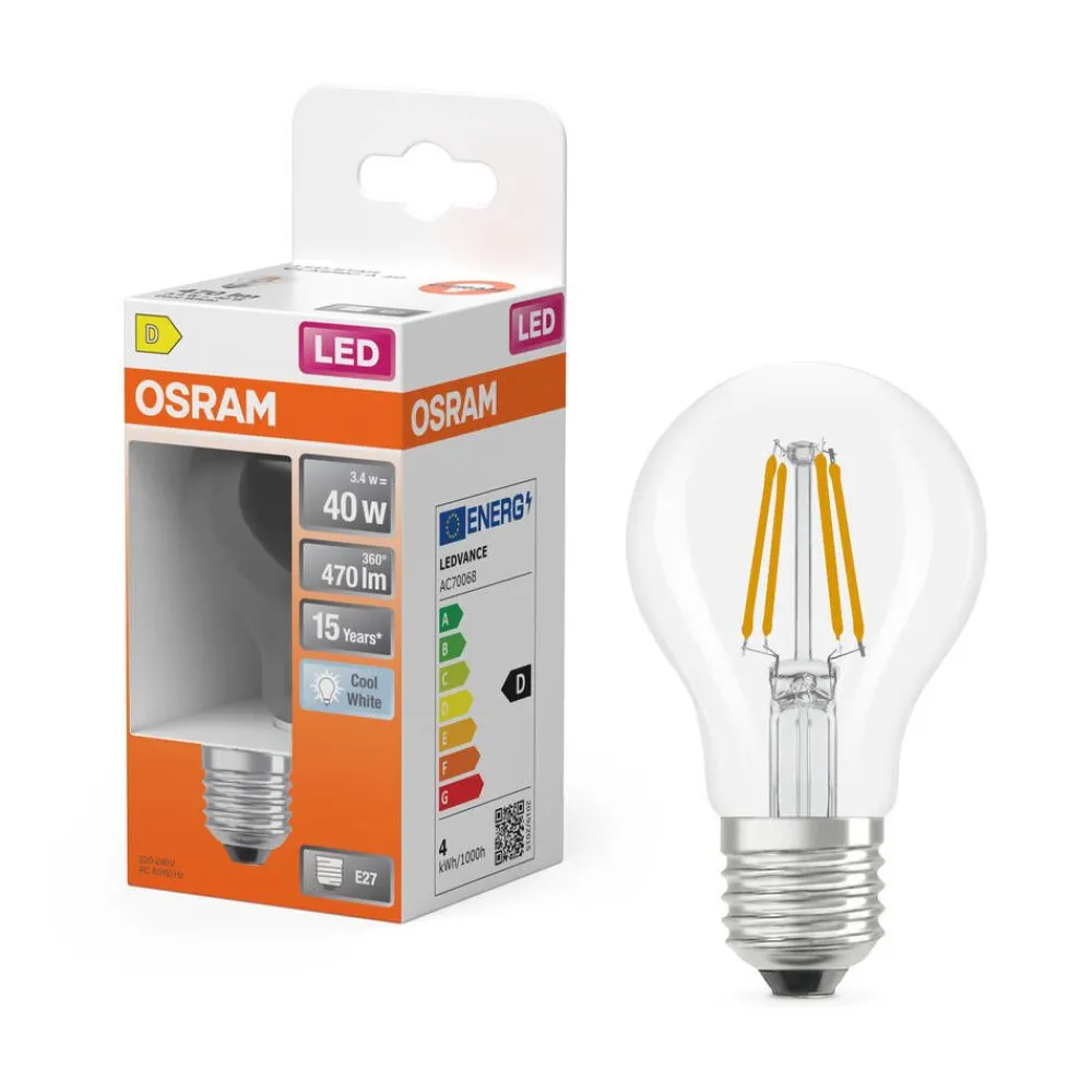 LED Star Classic A 40 Filament 3.4W 840 Clear E27>Osram Best