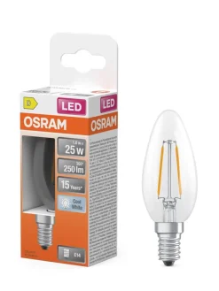 Osram Lamput Ja Valaisintarvikkeet|LED Star Classic B 25 Filament 1.8W 840 Clear E14