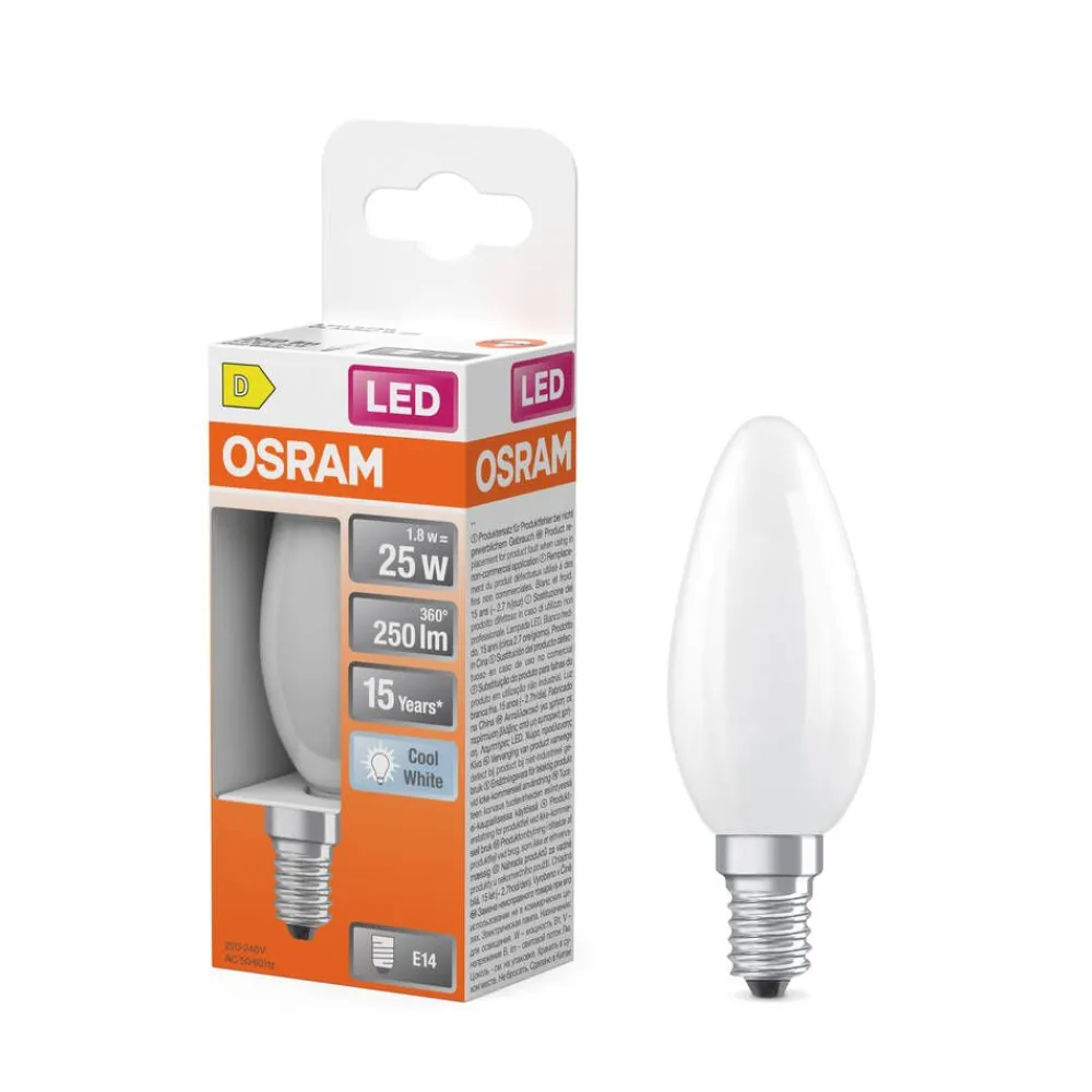 Osram Lamput Ja Valaisintarvikkeet|LED Star Classic B 25 Filament 1.8W 840 Frosted E14