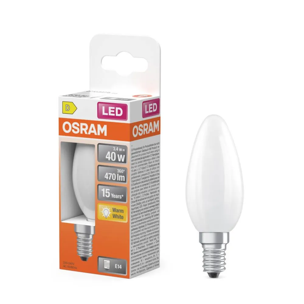 Osram Lamput Ja Valaisintarvikkeet|LED Star Classic B 40 Filament 3.4W 827 Frosted E14