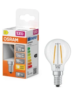 Osram Lamput Ja Valaisintarvikkeet|LED Star Classic P 25 Filament 1.8W 827 Clear E14