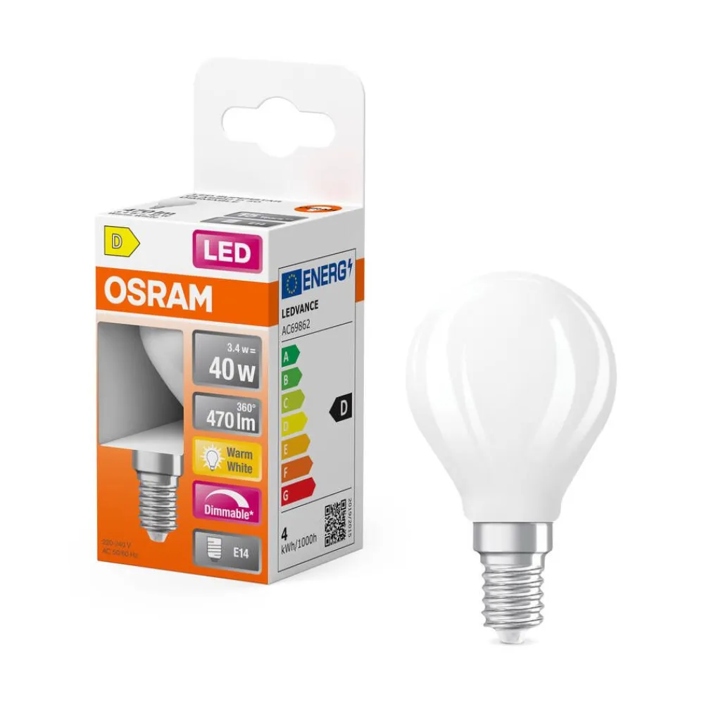 LED Superstar Classic P 40 Fil. DIM 3.4W 827 Frosted E>Osram Best