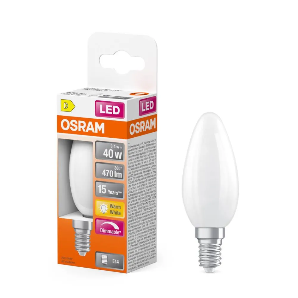 Osram Lamput Ja Valaisintarvikkeet|LED Superstar Classic B 40 Fil.DIM 3.4W 827 Frosted E1