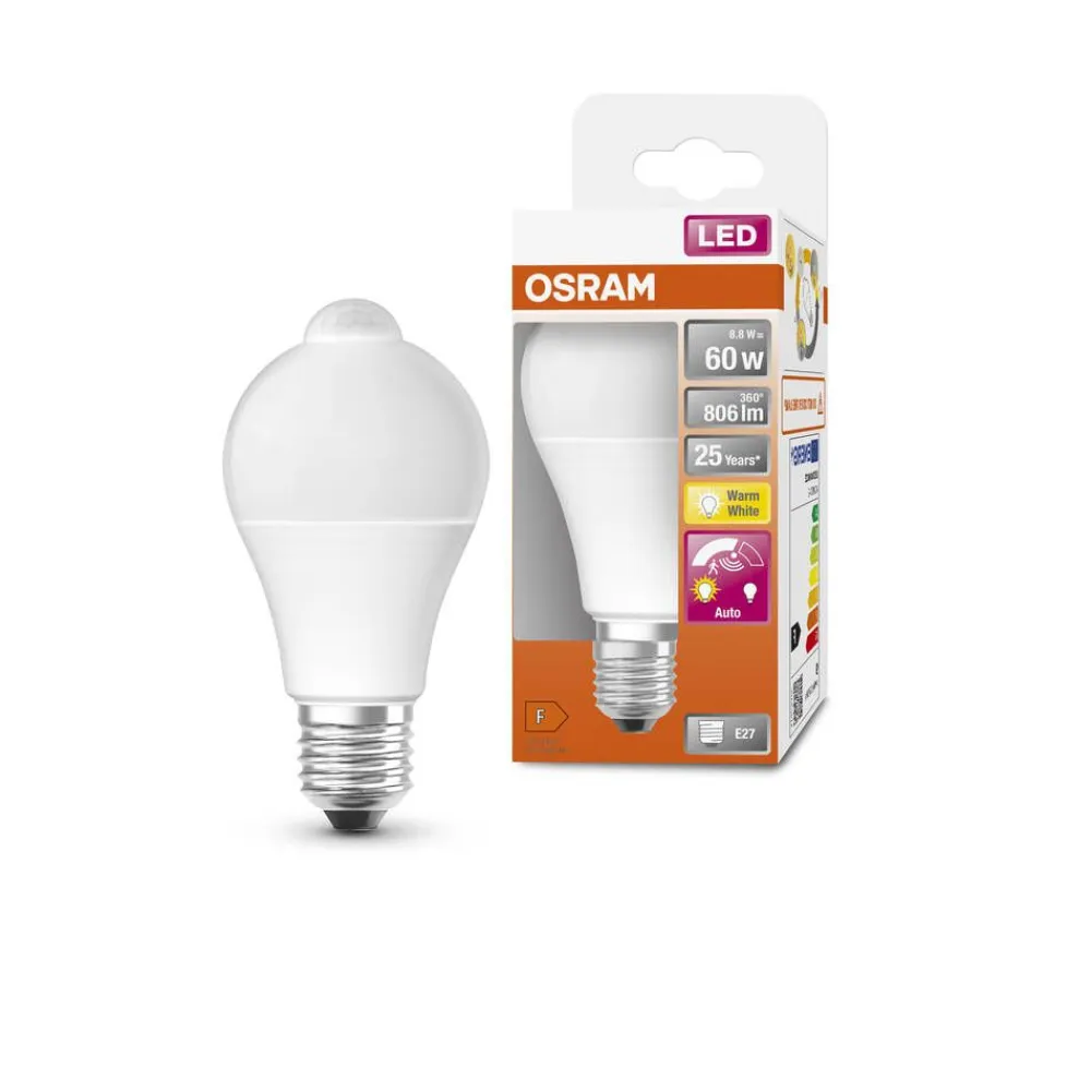 Osram Lamput Ja Valaisintarvikkeet|LED vakiolamppu E27 806 lm liikentunnistimella