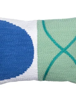 Pentik Sisustustekstiilit|brodeerattu tyynynpäällinen Lumme 30x45 cm vihreä