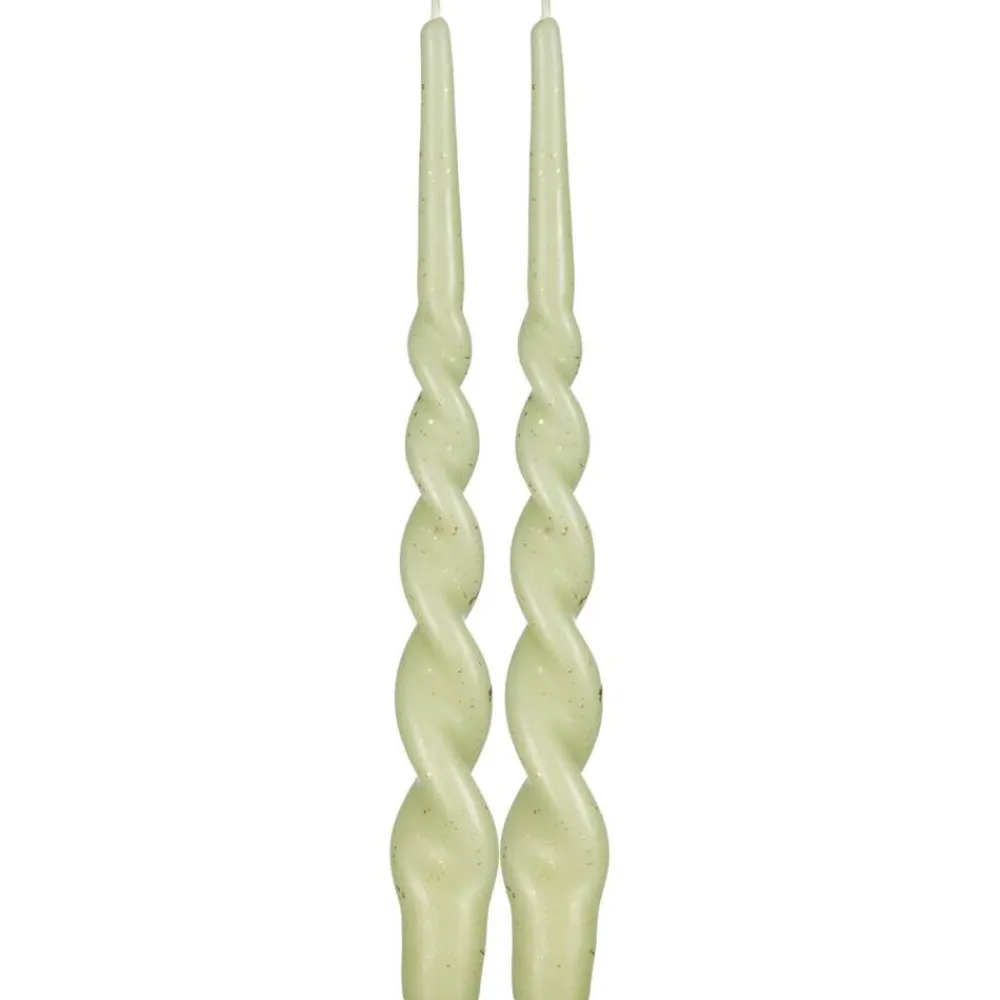 kruunukynttilä Kierre hile v.vihreä 28 cm 2 kpl>Pentik Online