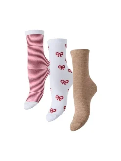 Pieces Sukat Ja Sukkahousut|sukat PCJopi Xmas Glitter 3-Pack Box Tawny port 3-pack
