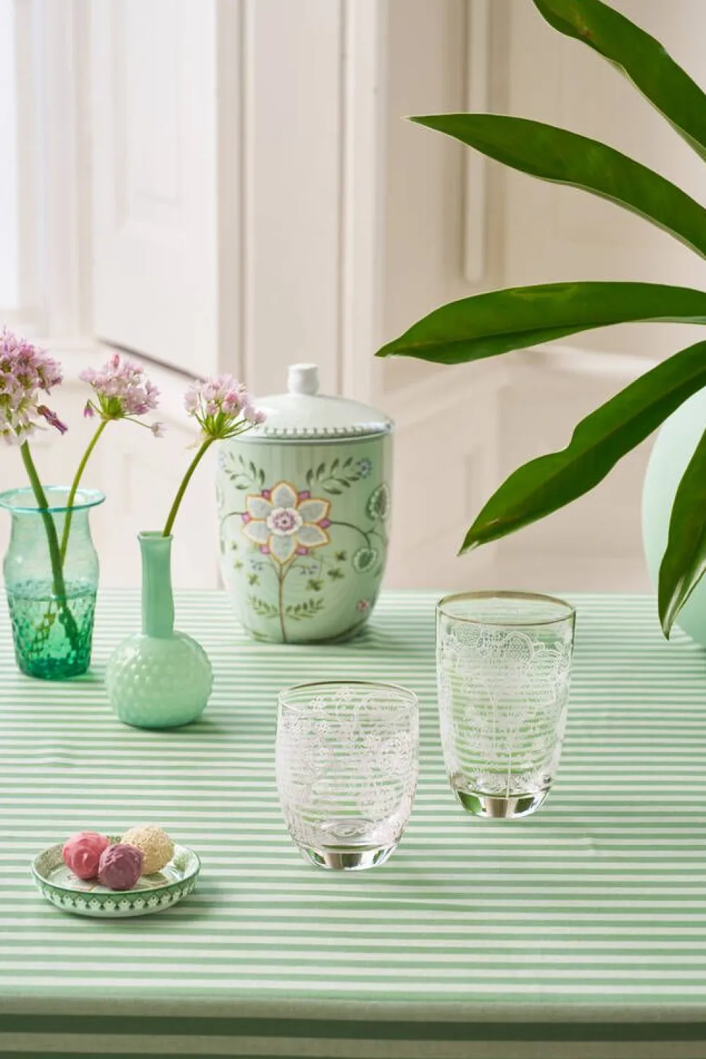 Pip Studio Astiat|juomalasi Flower White 280 ml 2 kpl