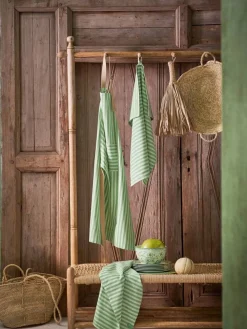 keittiöpyyhe Stripes 65x65 cm 2 kpl Light Green><noscript><img width=