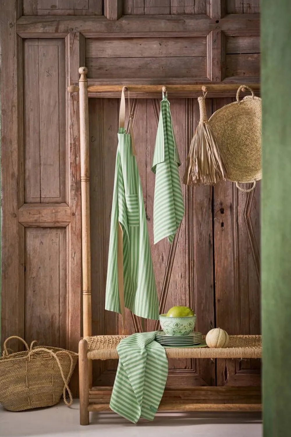 keittiöpyyhe Stripes 65x65 cm 2 kpl Light Green>Pip Studio Outlet